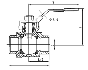Q11F二片式不锈钢内螺纹球阀(图1)