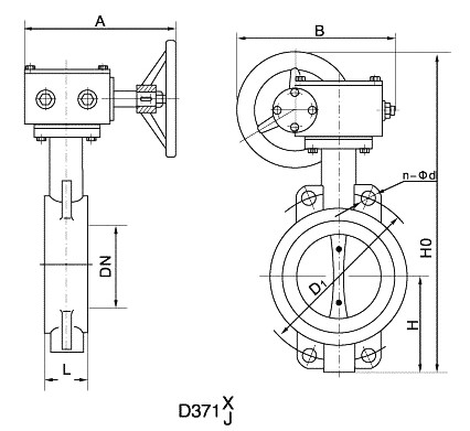 D371X涡轮衬胶蝶阀(图1)