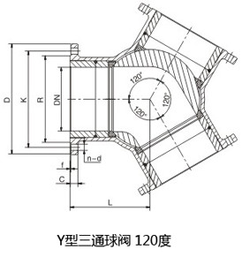 气动Y型120三通球阀(图1)
