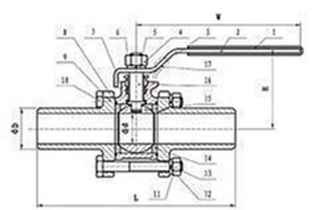 气动加长焊接球阀(图1)