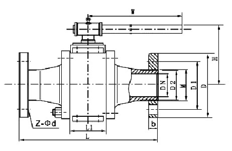 Q941N电动高压法兰球阀(图2)